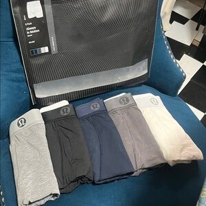 lululemon athletica Men's Boxer Briefs 5-Pack - Gray, Black, Blue, Purple, Cream